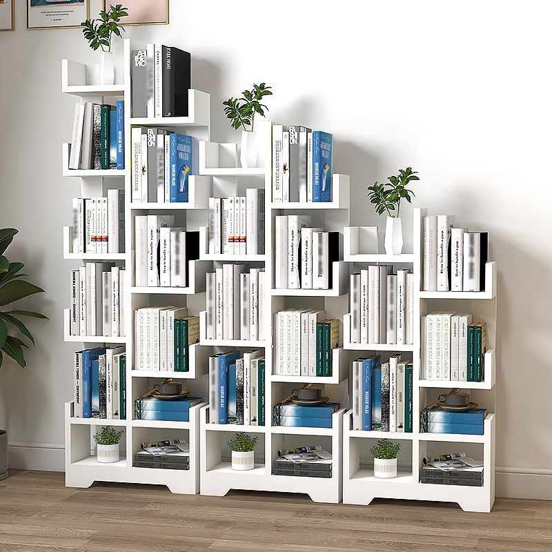 Skandinavisch hergestelltes Holzgeometrie -Bücherregal vertikaler offener Bücherregal