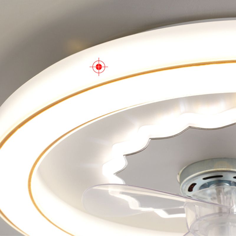 Kreisförmige Halbflush Mount Light Einfachheit Acryl Schlafzimmer LED Deckenventilator Licht