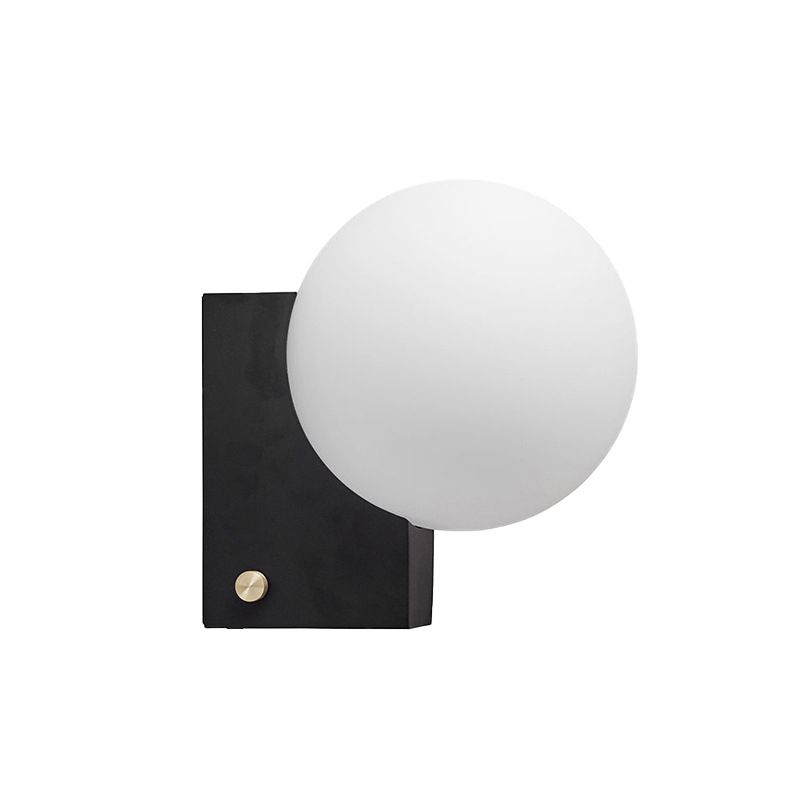 Contemporary Vanity Light White Glass Shade Wall Light Sconce for Washroom