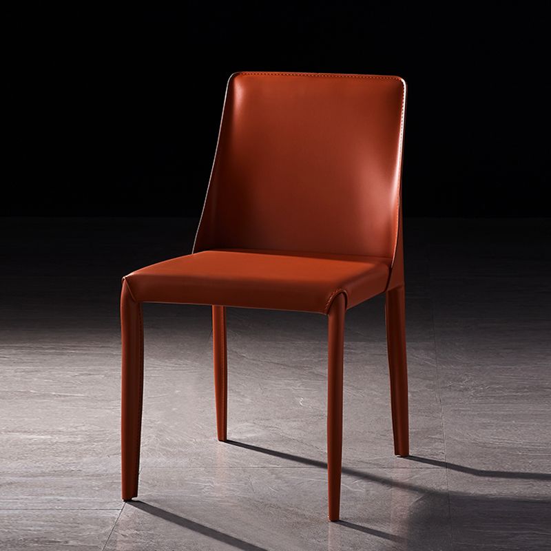 Chaises de salle à manger sans bras moderne chaise en cuir multicolore