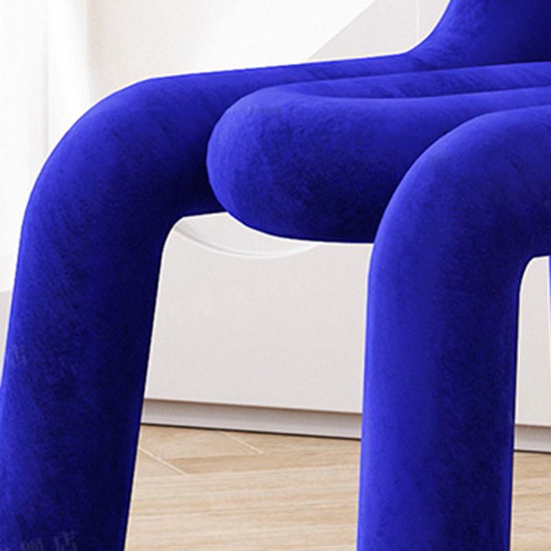 Contemporary Dining Chair Velvet Open Back Side Chair for Home