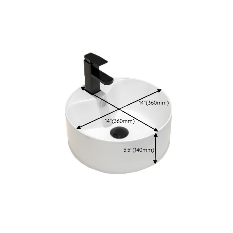Round Vessel Bathroom Sink Vitreous China Vessel Lavatory Sink