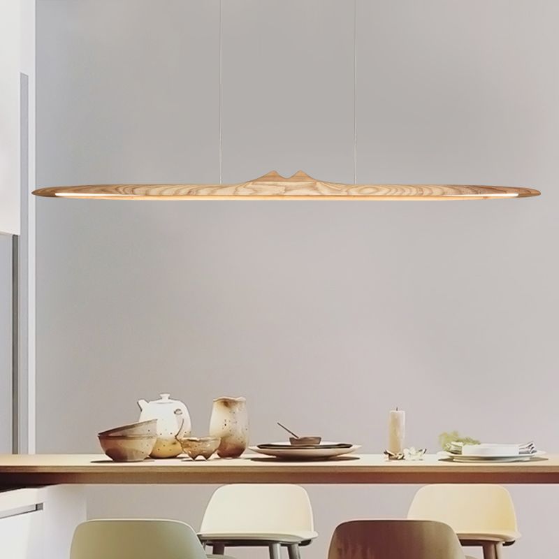 Luci a sospensione contemporanea per l'illuminazione dell'isola lineare dell'isola della cucina in legno