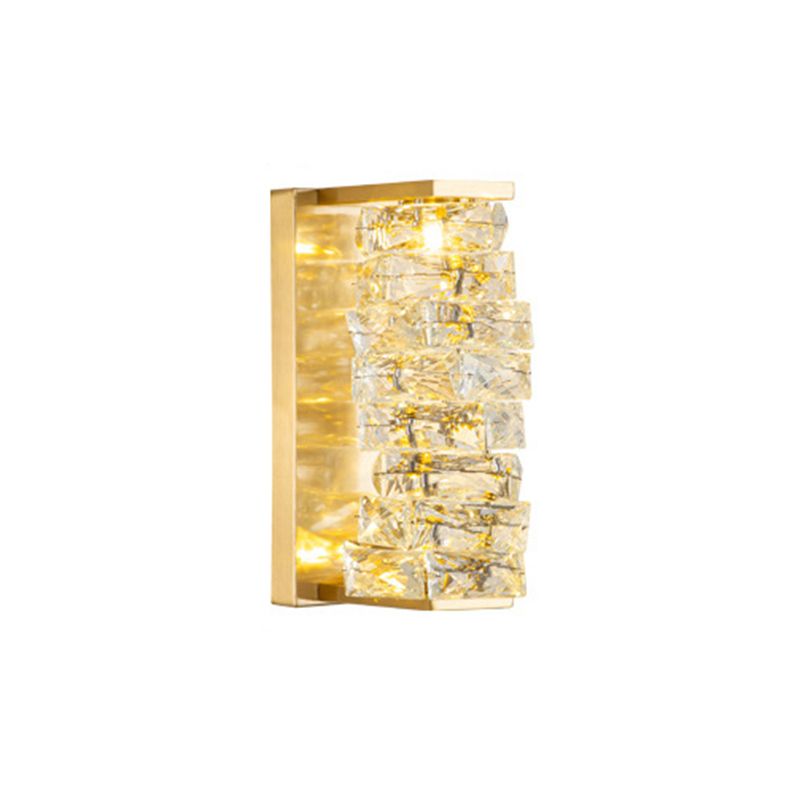 1-Light Geometric Sconce Light Fixture Modern Crystal Wall Light
