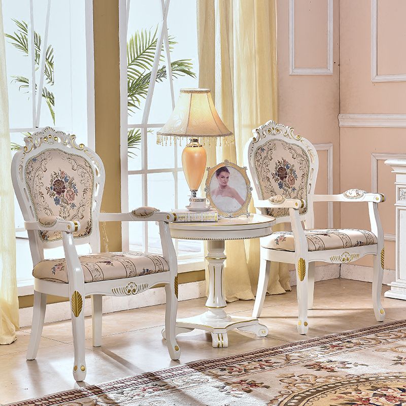 Victorian Style Solid Wood Dining Room Armchair King Louis Back Side Chair for Home Use