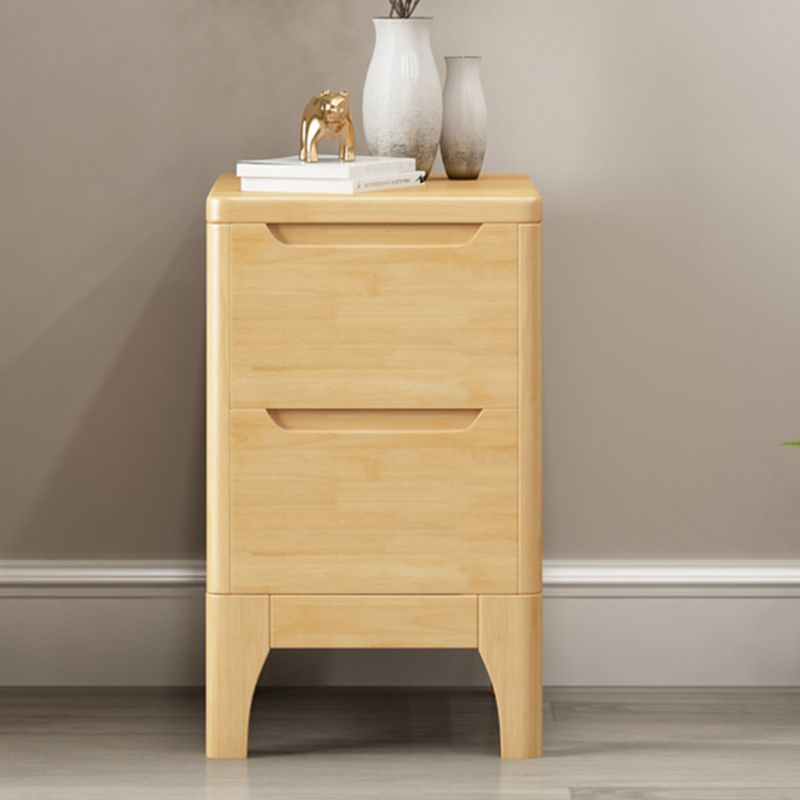 Modern Accent Table Nightstand Solid Wood Nightstand with Drawers