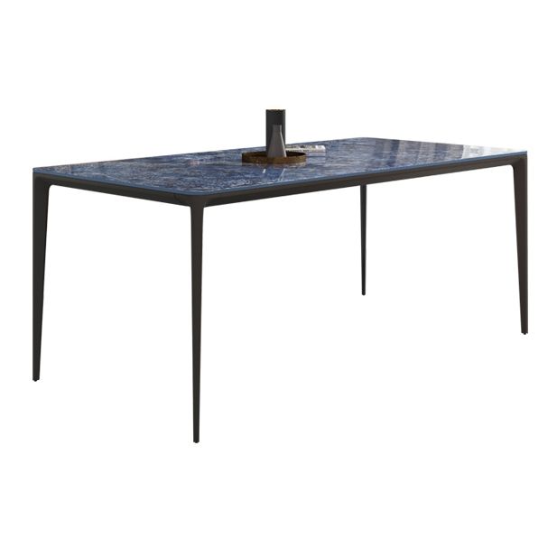 Sintered Stone Esstisch Industrial 4 Beine Basis Rechtecktisch für Zuhause