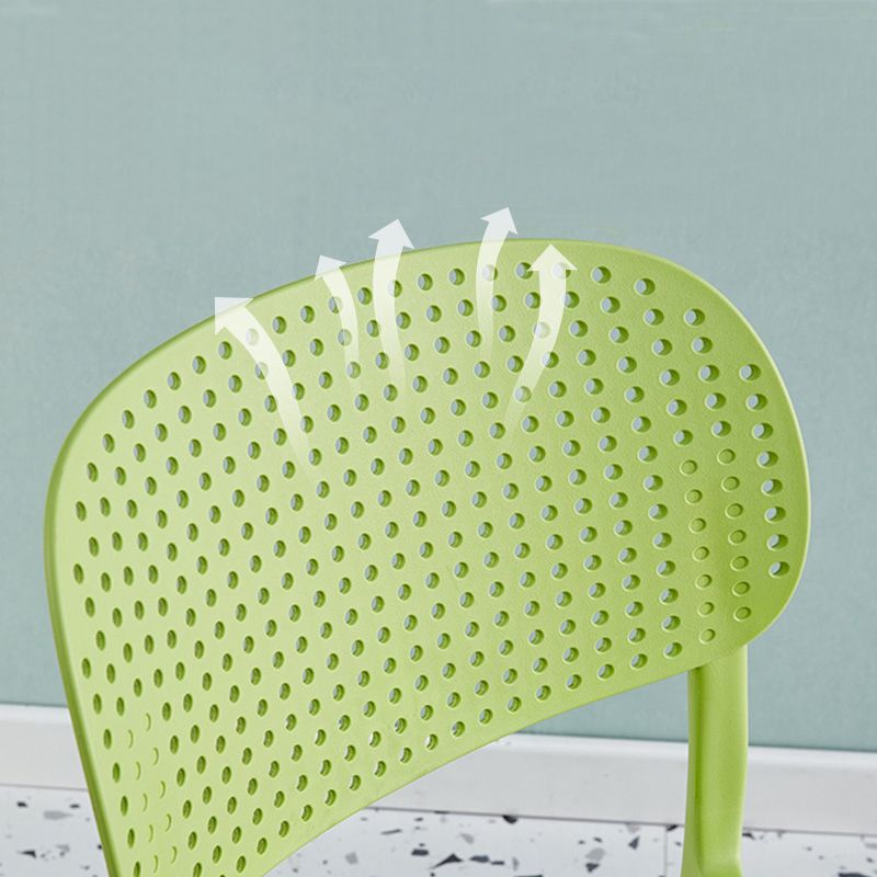 Silla escandinava de plástico para comedor, cocina, silla lateral con respaldo abierto