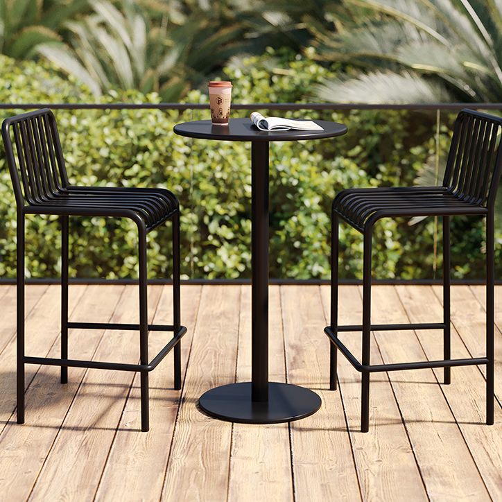 1/3/4 Pieces Industrial Round Bar Table Set Pub Table with Metal Pedestal