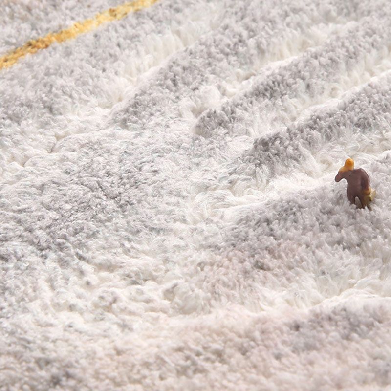 Orange Modern Rug Polyester Striped Rug Washable Indoor Rug for Home Decor