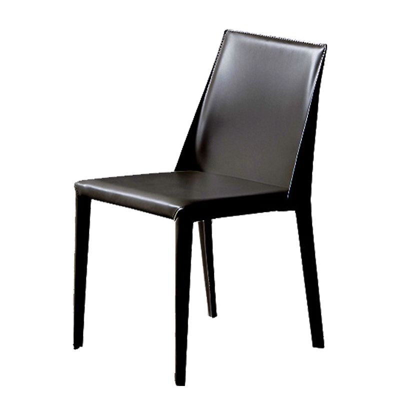 Designer Style Solid Back Chair Home Leather Matte Finish Dining Chair