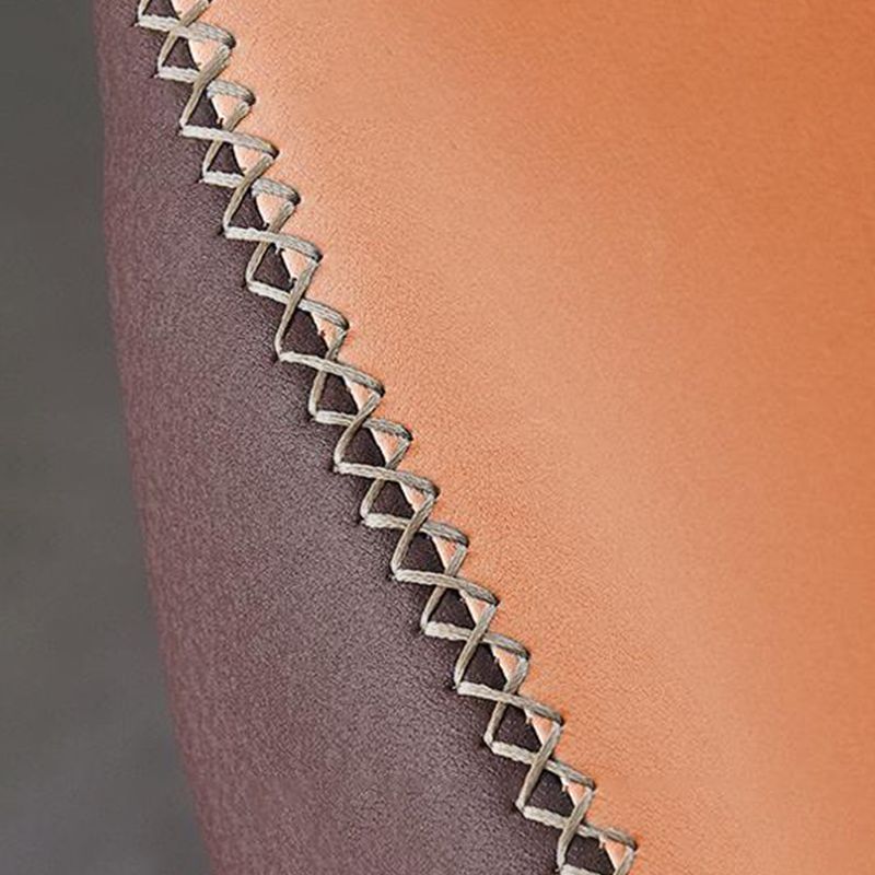 Restaurante contemporáneo Wingback Silla lateral Sillas de comedor de cuero con patas negras