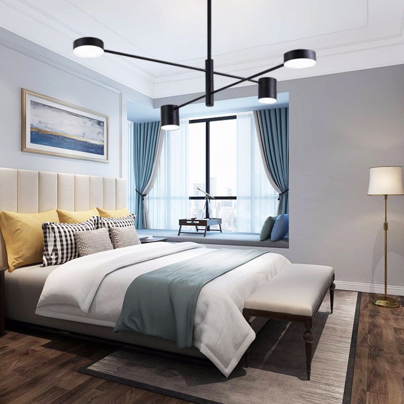 Metal Geometric Shape Chandelier Modern LED Chandelier Lamps for Bedroom