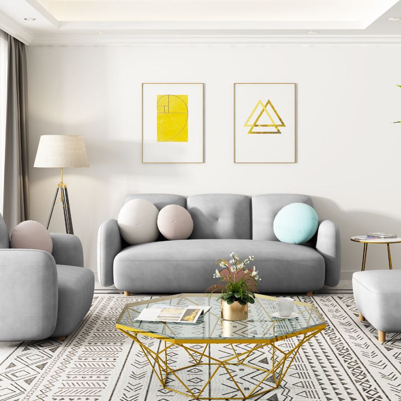 Moderne macaroon 3/4 zitbank van de sofa van de sofa standaard kussens sofa