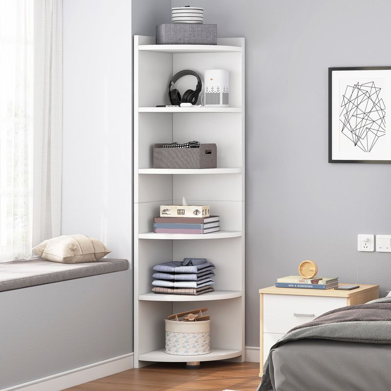 70.9" Tall Corner Triangle Cabinet Contemporary 6 - Shelf Simple Cabinet