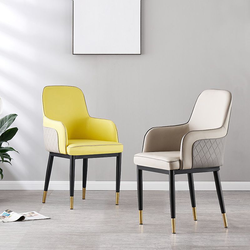 Silla auxiliar de comedor de estilo moderno Sillón de cocina con patas de metal