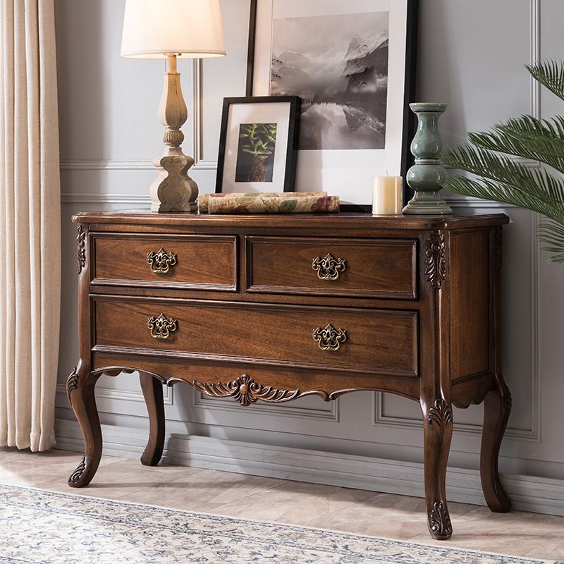 French Country Rectangle Console Table Wood Console Sofa Table with Drawers for Hall