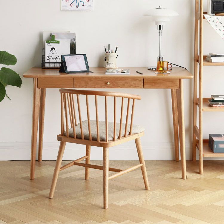 Sedia a braccio posteriore in legno moderno in legno di gomma Matte finisca sedia da pranzo imbottita