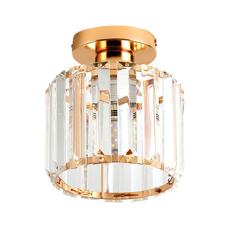 Crystal Geometric Shape Flush Ceiling Light Modern Style 1 Light Flush Mount Light Fixture