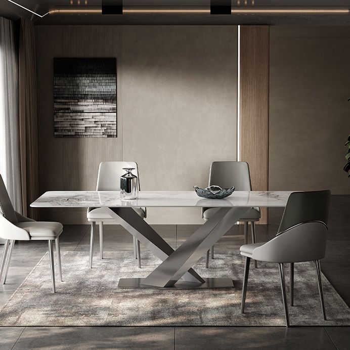 Medieval Modern Stone Dinette Table Rectangle Table for Dining Room