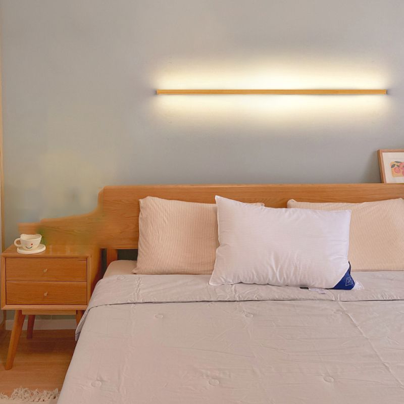Modern Style Linear Shape Wall Sconce Wood Sconce Lighting for Bedroom