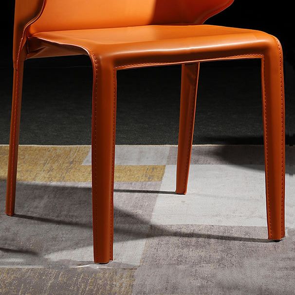 Contemporary Leather Dining Chair Arm Wingback Side Chair for Home Use