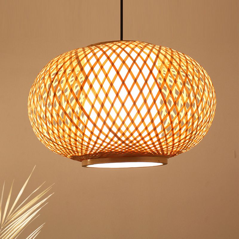 Lintería de iluminación colgante Tradición de bambú 1 bulbo 16 "/19.5" kit de lámpara colgante de madera de ancho