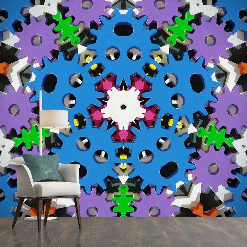 Industrial Gear Wall Mural Wallpaper Mildew Resistant Wall Covering for Decoration
