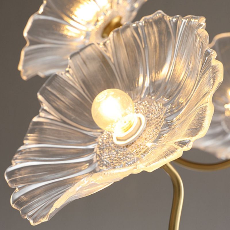 Contemporary Ceiling Lamp Colorful Glass Shade Flush Mount Light Fixture for Sitting Room