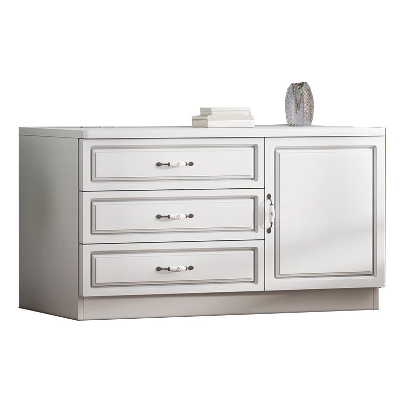 Contemporary Wood Accent Cabinet with Drawer Rectangle Accent Chest