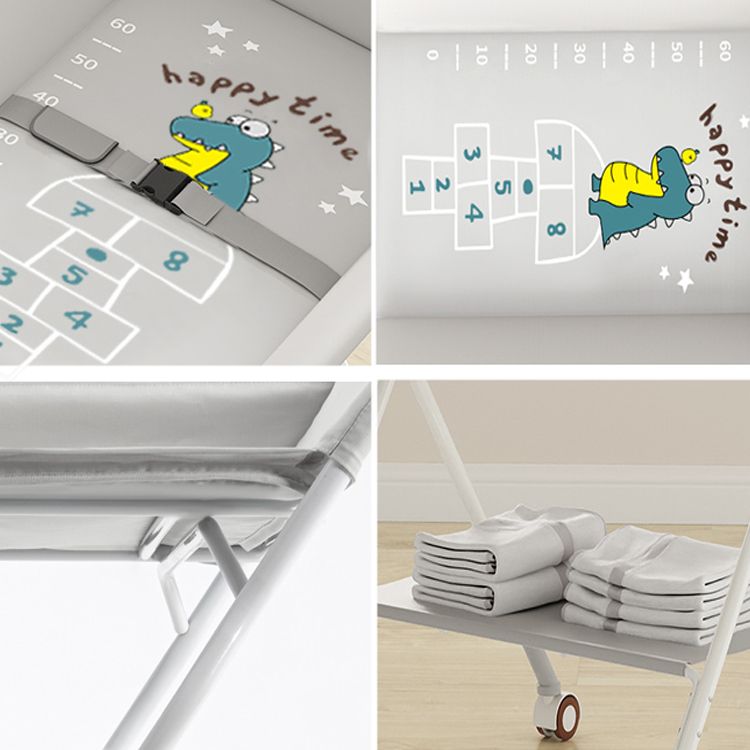 Modern Folding Baby Changing Table Metal Flat Top Changing Table