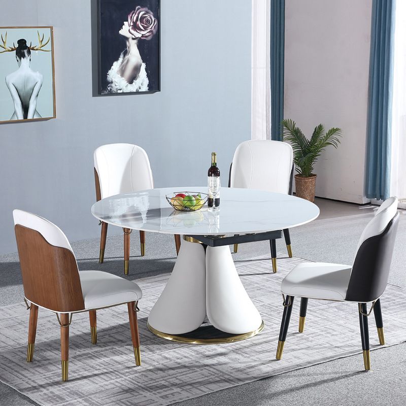 Modern 1/4/7 Pieces Dining Set Round Stone Dining Table for Dining Room