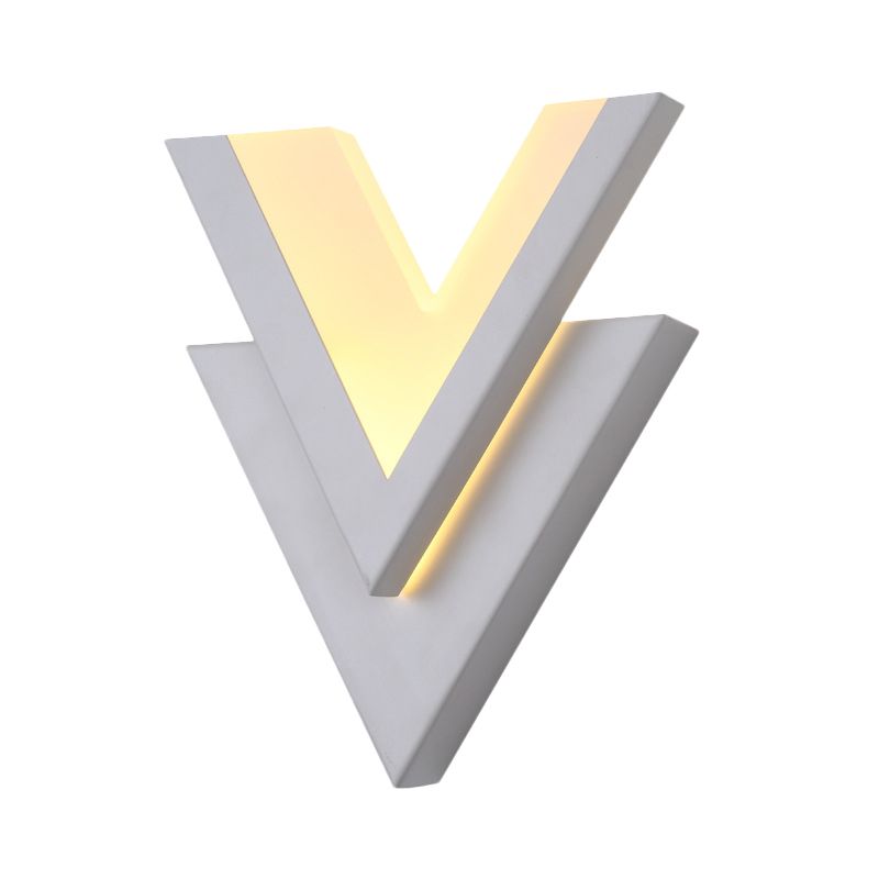 Diseño de cuello en V blanco Monte de lavado acrílico Nórdico ACRYLIC LED Luz de pared Luz Splique en luz cálida/blanca