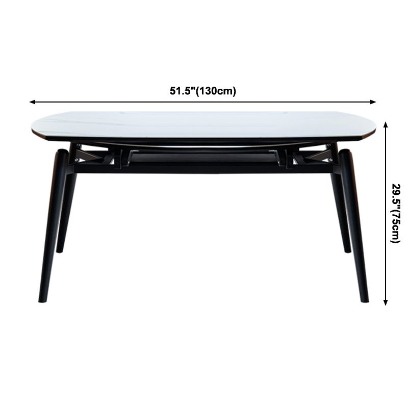 Simplicity Style Round Eetting Table Stone drop-blad eettafel met 4 poten