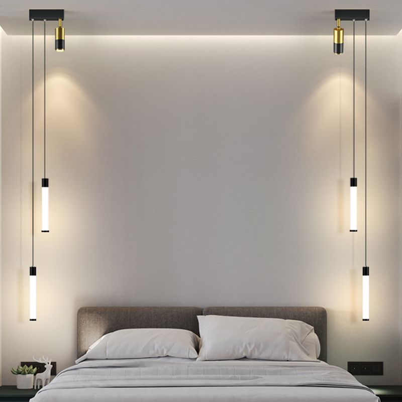 Modern Pendant Light Minimalist Metal Bedroom LED Hanging Light Fixture