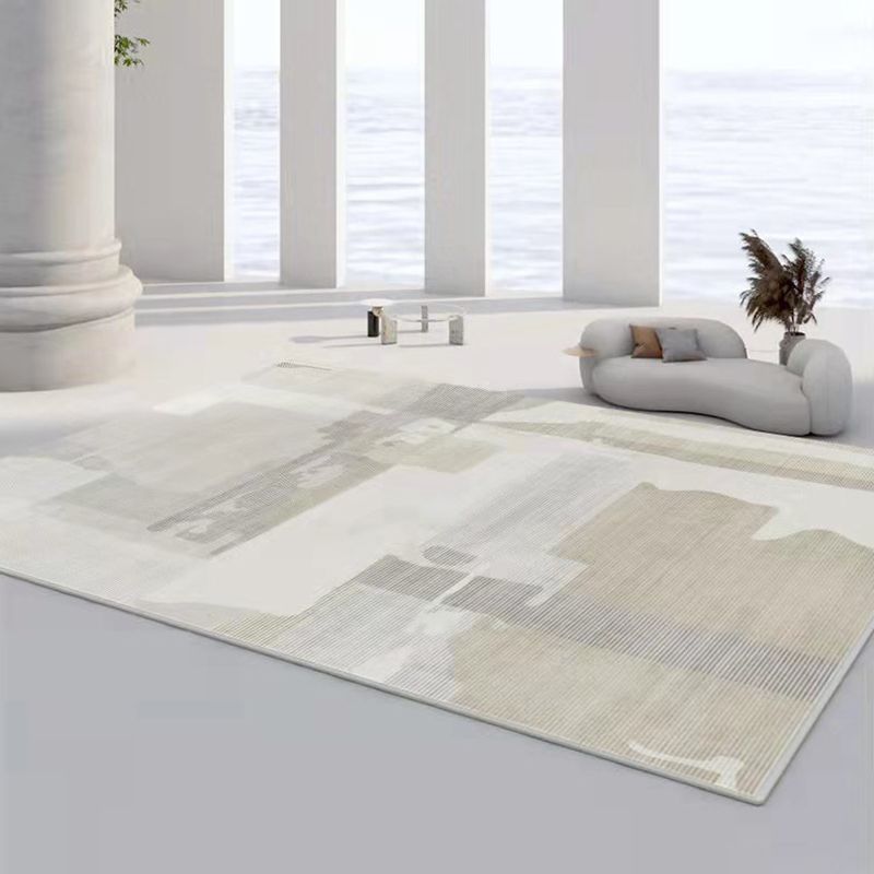 Simplicity Area Rug Polyester Indoor Carpet Stain Resistant Rug for Living Room Decoration