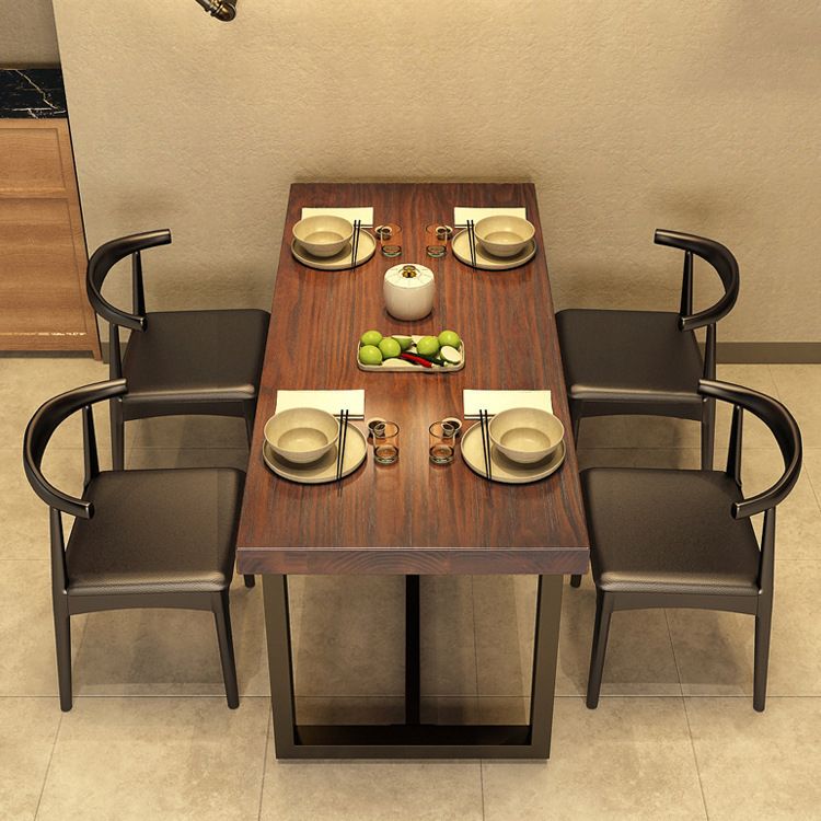 Industrial Dinning Table with Wood Rectangle Dining Table for Kitchen