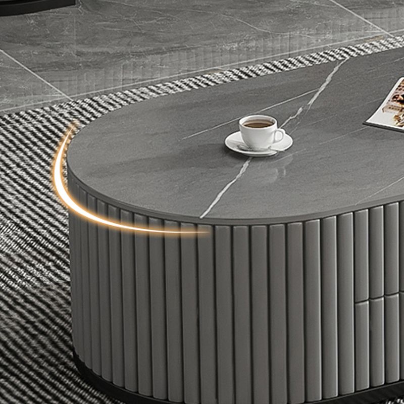 Slate Frame Coffee Table Glam Nesting Coffee Table Set with 2 Drawers