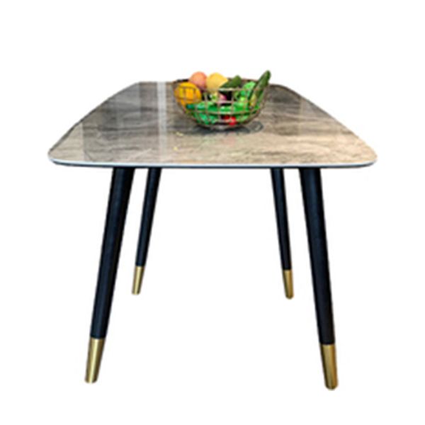 Modern Style Gray Dining Table Sintered Stone Rectangle Table for Home