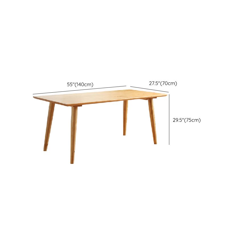 Pine Solid Wood Dining Table Modern Rectangle Dining Table in Natural