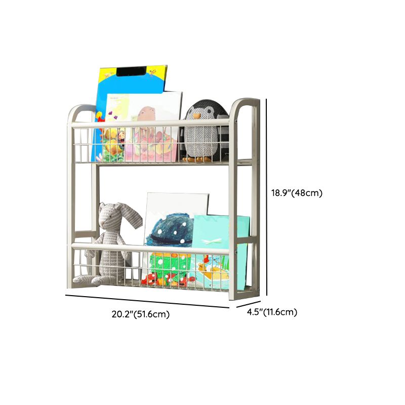 Floating Contemporary Bookcase Metal Closed Back Bookshelf with Shelves