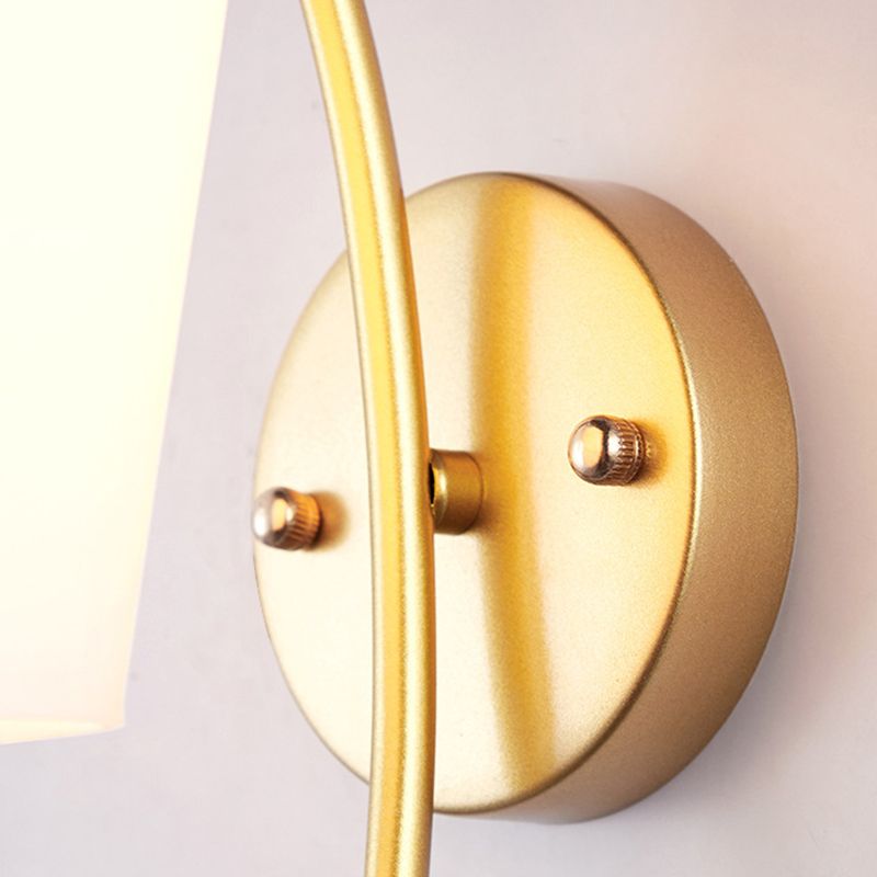 Modern Creative Antler Wall Lamp Wrought Iron Wall Sconce with White Glass Shade