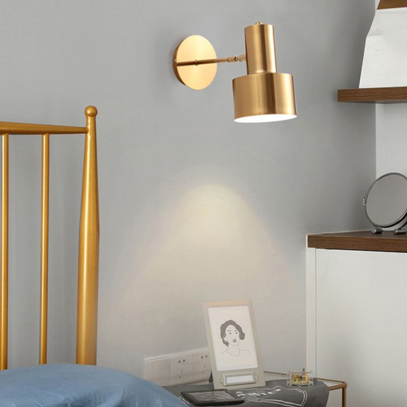 Postmodern Geometric Sconce Lighting Metallic 1 Head Bedroom Reading Wall Light in Brass