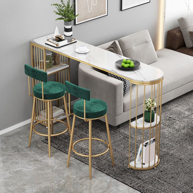 Industrial 1/2/3 Pieces Bar Table Set Stone Counter Table with High Stools