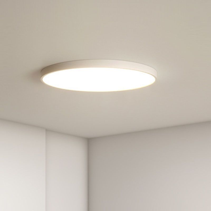 Iron and Acrylic Ceiling Flush in White Round Modernism LED Flush