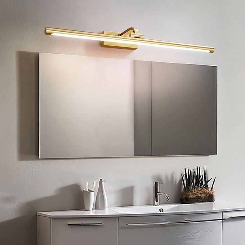 Gold Mirror Front Light Modern LED Vanity Light with Acrylic Shade for Bathroom