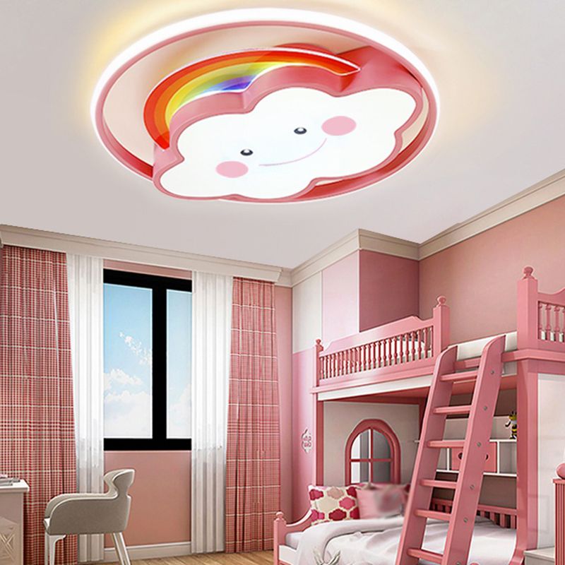 Cloud Shaped LED Ceiling Light Acrylic Shade Modern Style Flush-mount Lamp for Bedroom