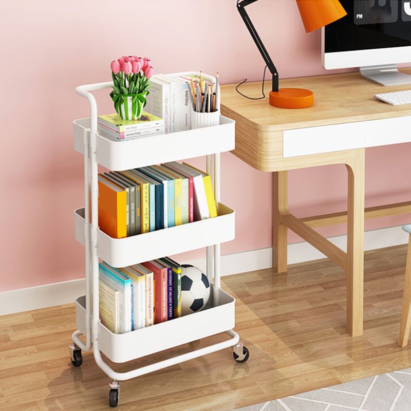 2/3/4-Shelf Modern ETAGERE-Bücherregal mit Stahlrahmen Plastik-Bücherregal