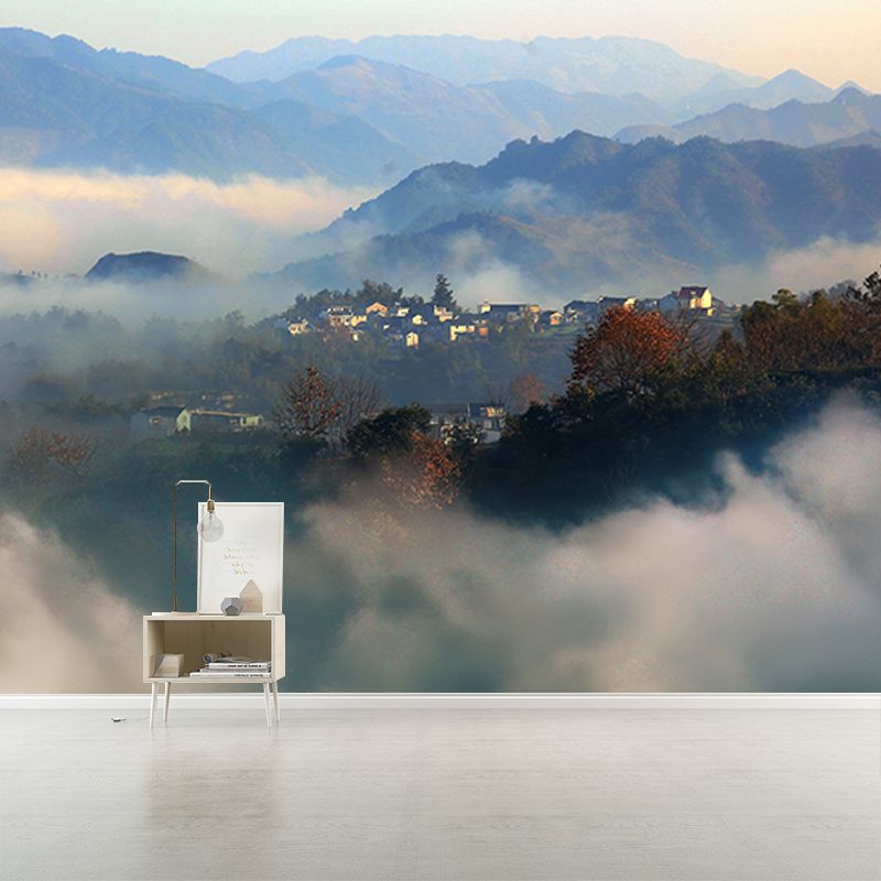 Modern Style Wall Mural Wallpaper Village Sitting Room Wall Mural