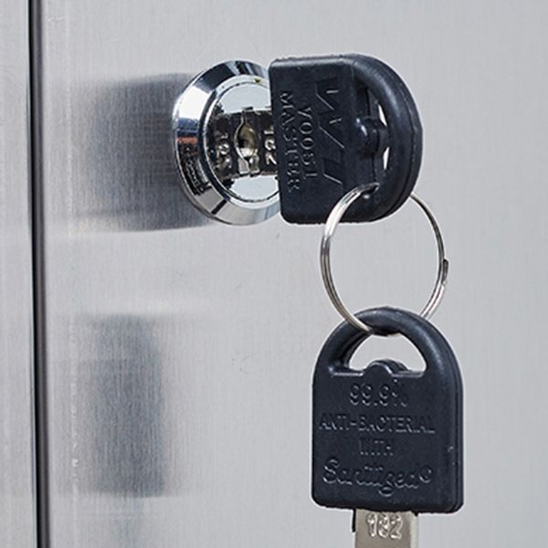 Modern Chrome Storage Cabinet for Bathroom Metal Cabinet with Hinged Doors